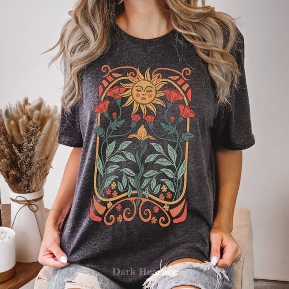Other - Boho Floral Tshirt Art Nouveau, Boho Wildflowers Tshirt